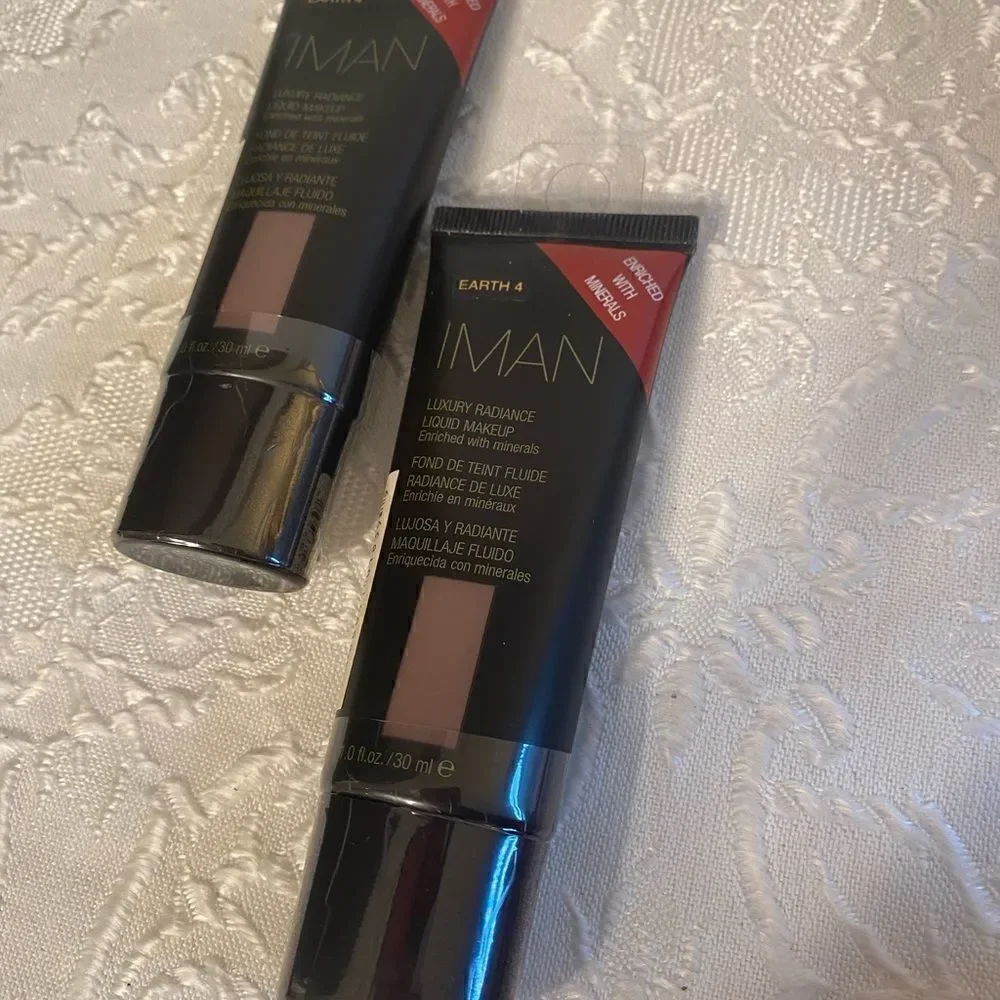 🛍 Lot of 2 Iman luxury Radiance  liquid  foundation makeup 1.0fl oz